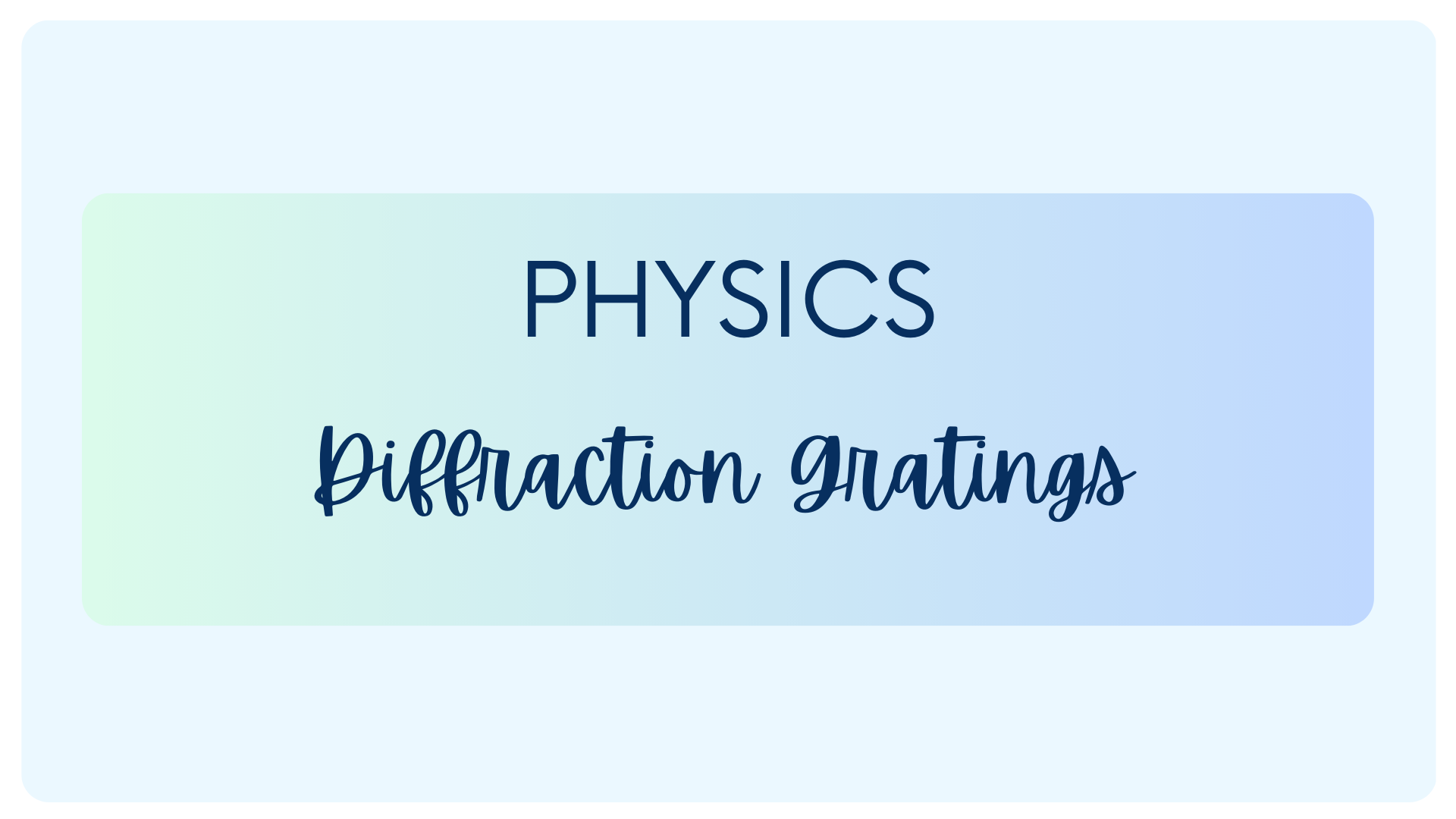 Diffraction Gratings
